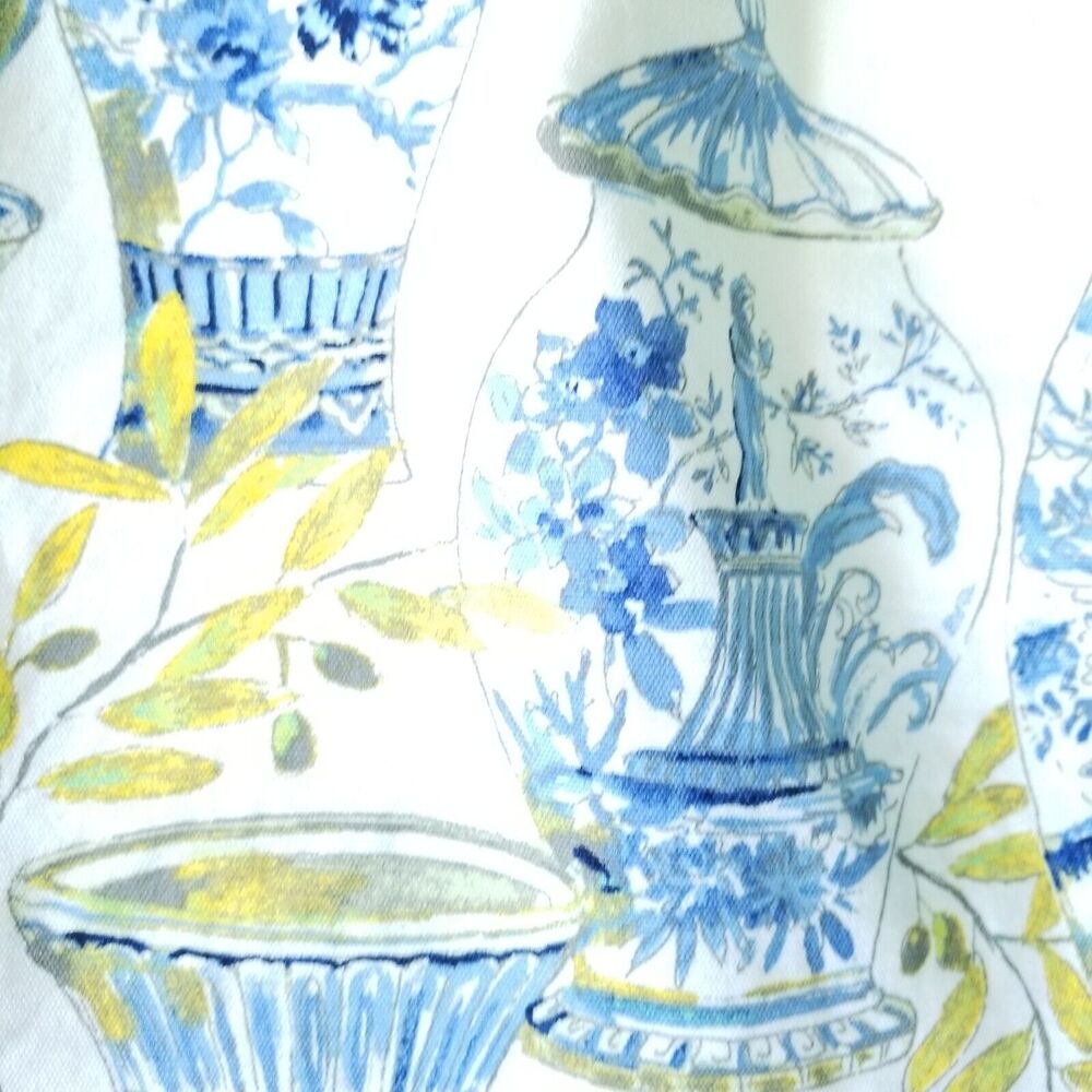 Talbots Watercolor Vases Skirt Womens Blue Cream Size 8P Petite Chinoiserie - Picture 3 of 8